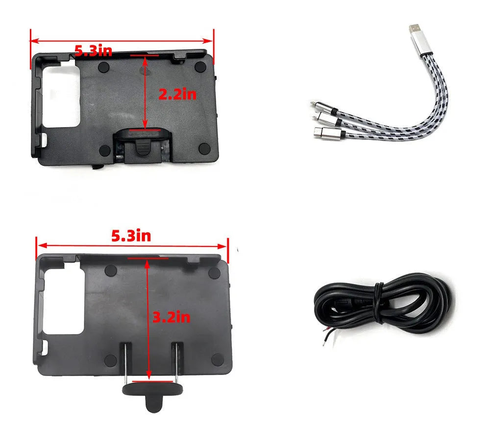 Black ABS plastic motorcycle navigation bracket for BMW R1200GS and R1250GS bikes