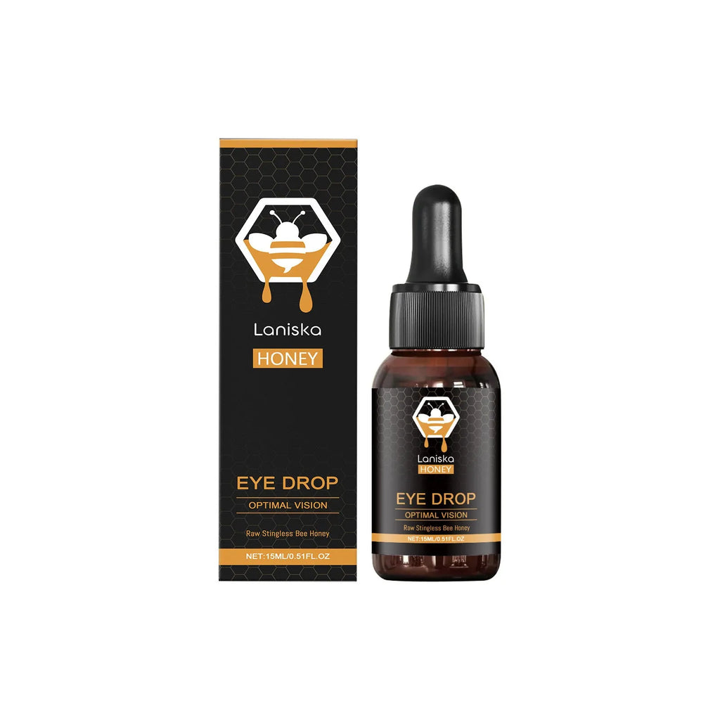 15ml bottle of honey eye drops for dry eyes and fatigue relief with natural active ingredient