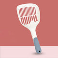 Large stainless steel cat litter shovel with mesh design and comfortable handle for pet cleaning
