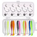 Simulation two-colour T tail jig hook crank hook suit in snake suit colour, size 13.3 cm