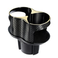 Car water cup holder in carbon fibre black with gold or silver edge and adjustable 5-7CM clamp