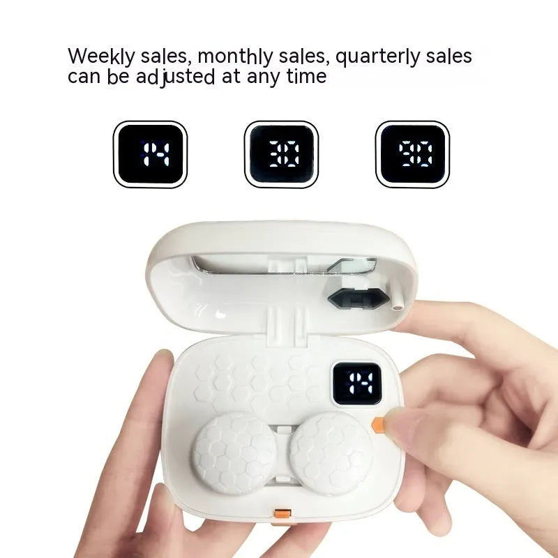 Pearl White automatic ultrasonic flushing instrument for cleaning invisible glasses.