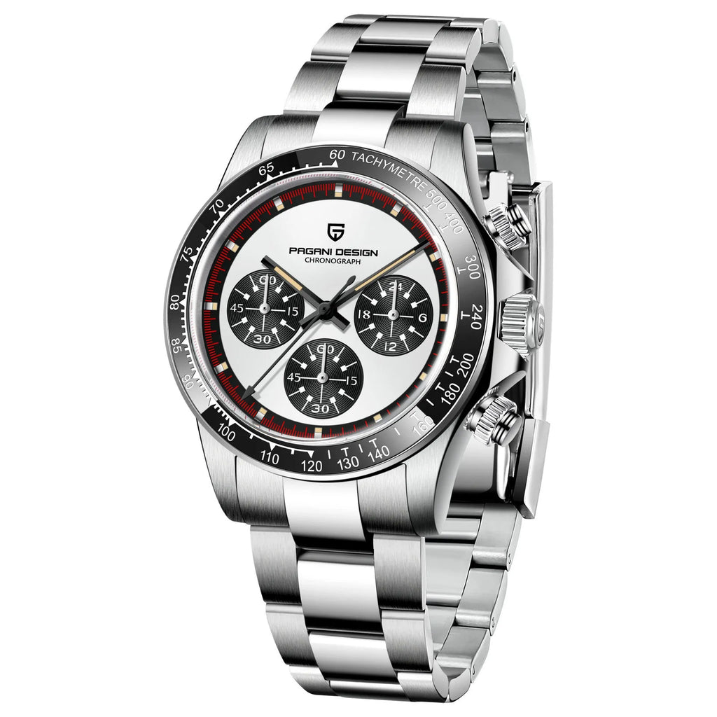 Berjani men's stainless steel chronograph watch with Seiko movement and 40mm dial