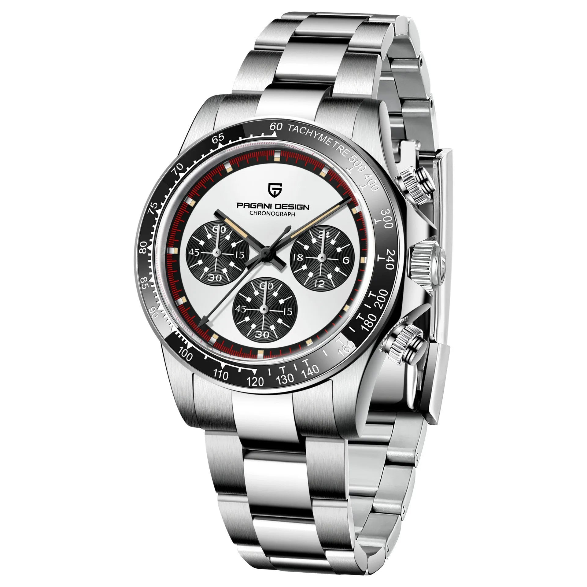Berjani men's stainless steel chronograph watch with Seiko movement and 40mm dial
