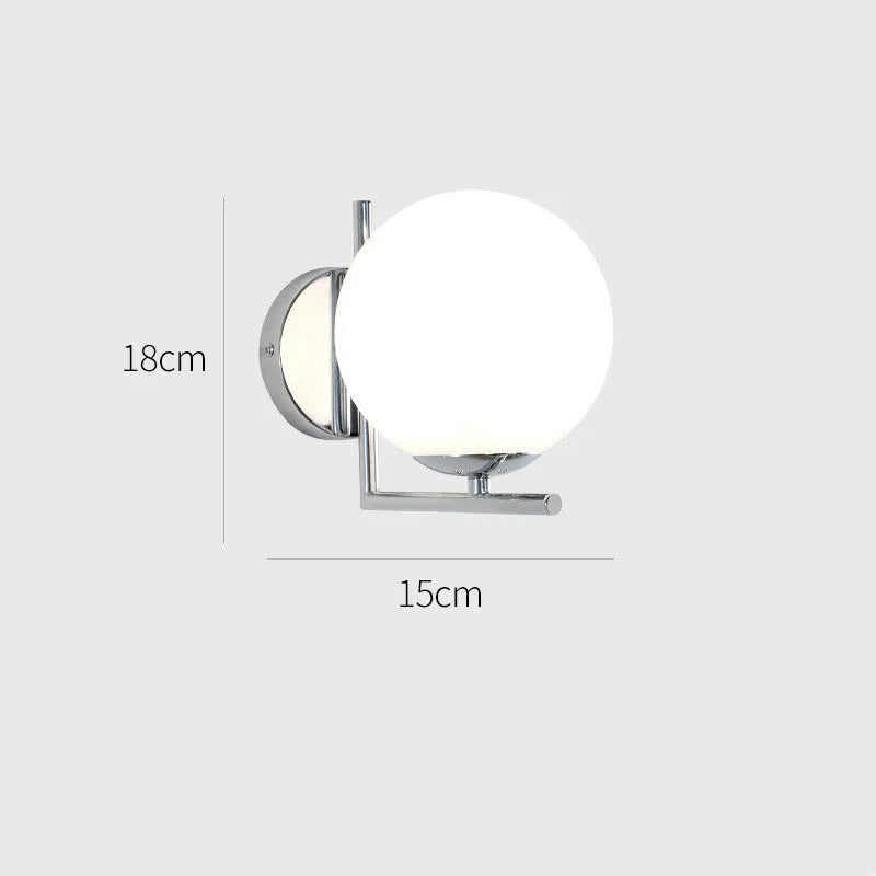Round glass wall lamp with E27 holder, 150 mm diameter, 18 cm height, remote control, and petal shape.