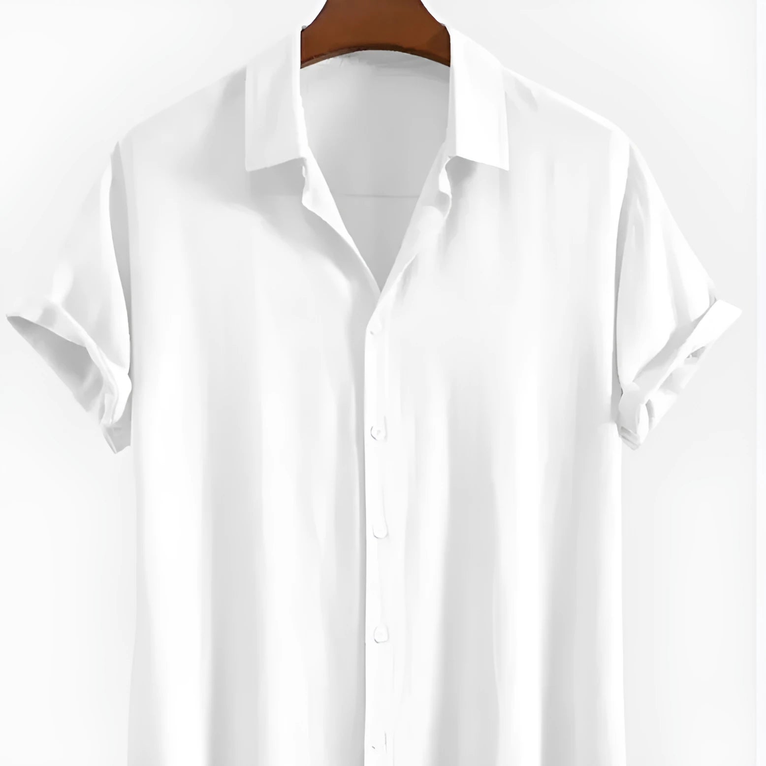Men's loose fitting cotton-linen blend cardigan in solid colour with short sleeves