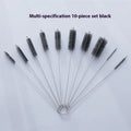 Stainless steel drinking straw cleaning brush with nylon bristles, approximately 23cm long
