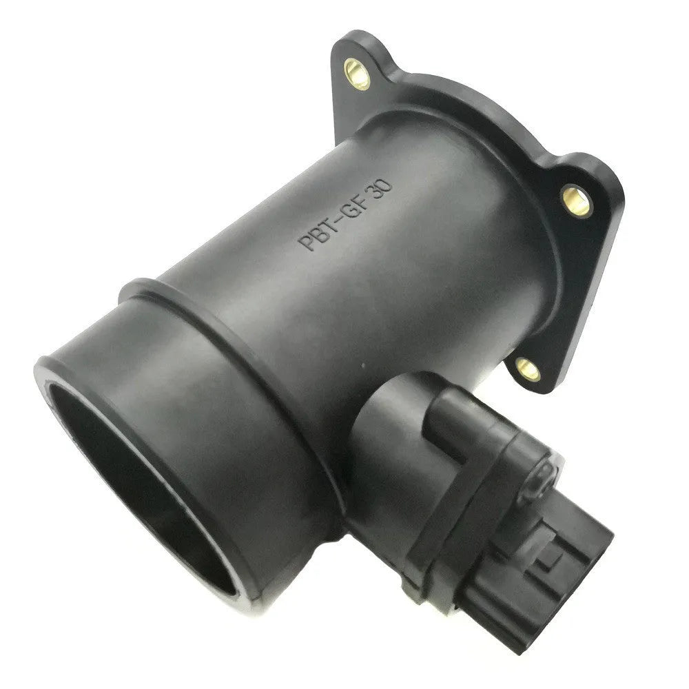 Ferrous metal automotive air flowmeter MAF sensor in black with dimensions 13.5x11.5x12.5 cm