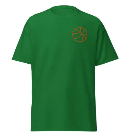 Men's short-sleeved polyester t-shirt with ball pattern design in multiple colour options