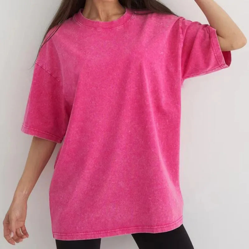 Solid colour cotton short sleeve men's t-shirt in washed black casual summer top front view
