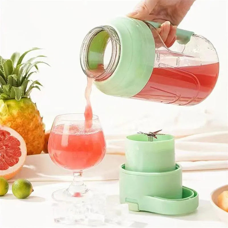 Electric portable juicer with USB charging cable and 1500ml capacity in multiple colour options