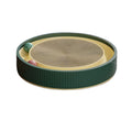Large green cat scratching board with moving balls and spring plush toy, 45cm diameter