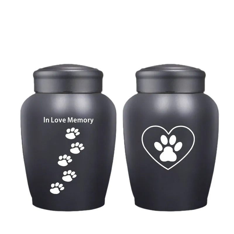 Large hand-painted stainless steel cremation urn jar with New Chinese style design, 2500ml capacity