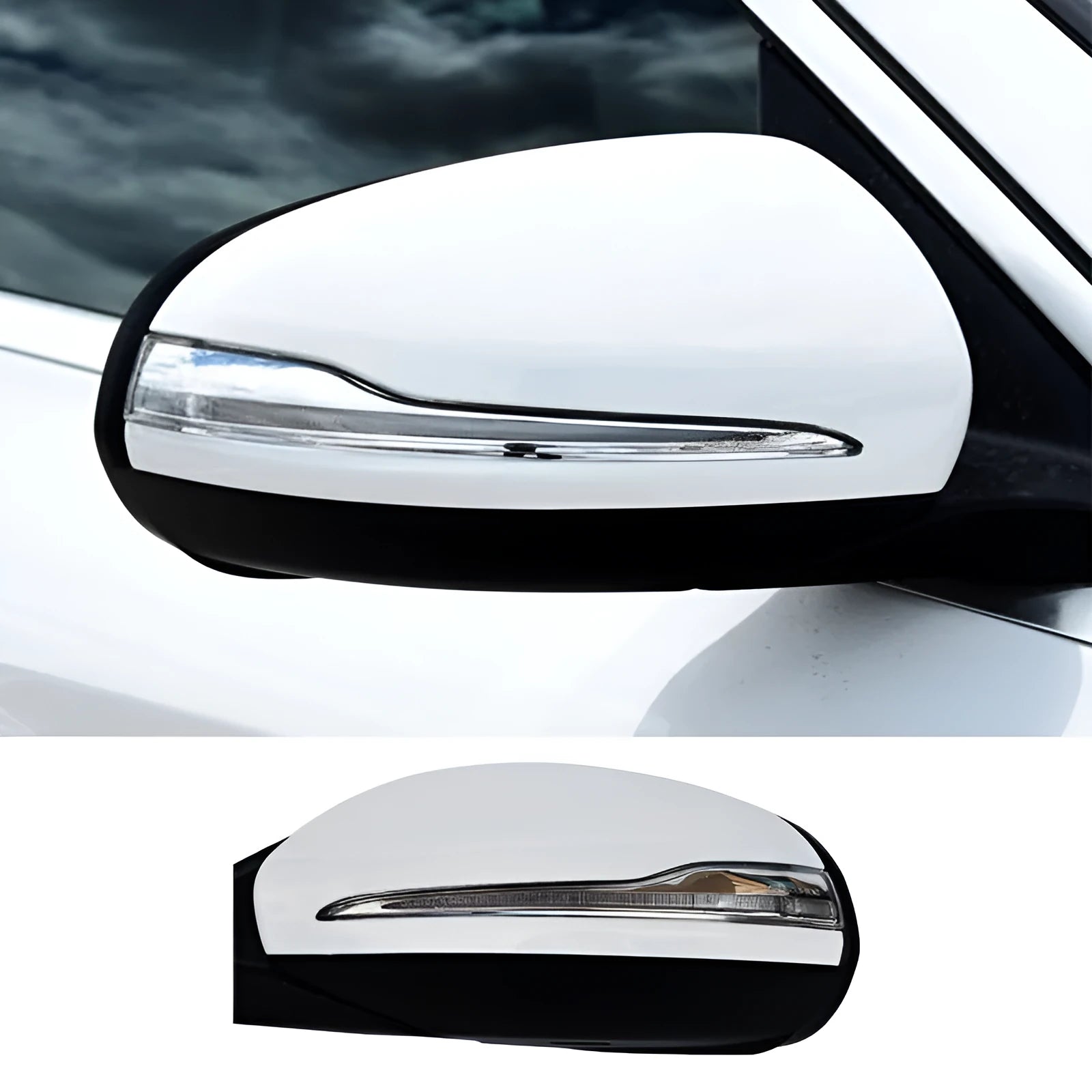 Mercedes-Benz C-Class W205 rearview mirror assembly replacement part with ABS shell