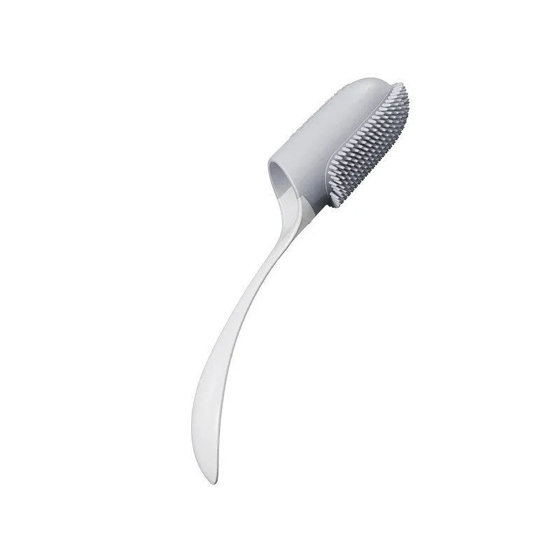 Plastic dog toothbrush for dental calculus, tartar and stain cleaning, with pink, white or yellow handle options.