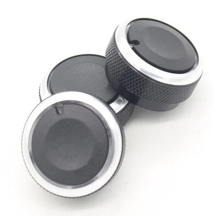 Three black aluminium alloy air conditioning knobs for Chevrolet Lefeng and Lechi vehicles.