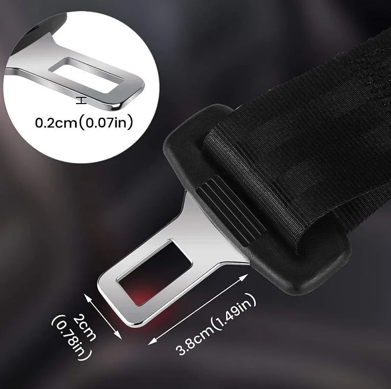 Black 36cm car seat belt extender for pregnant women and children fitting 21mm seat belt inserts