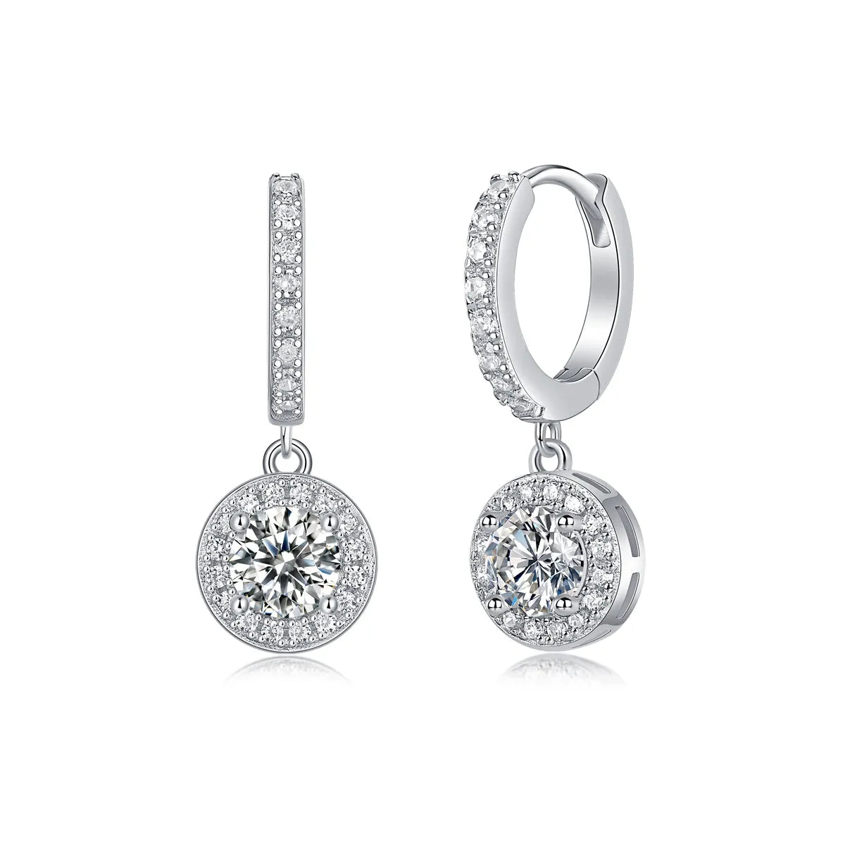 0.5-carat moissanite stud earrings S925 silver platinum-plated gift box jewellery