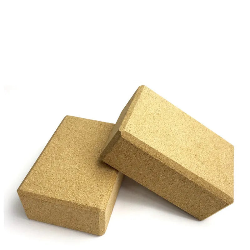 Natural cork colour high density EVA foam yoga brick measuring 24x16x8.8cm for fitness and stretching. Single block.