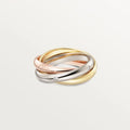 A geometric U-shaped silver couple ring fully set with diamonds on a black background.