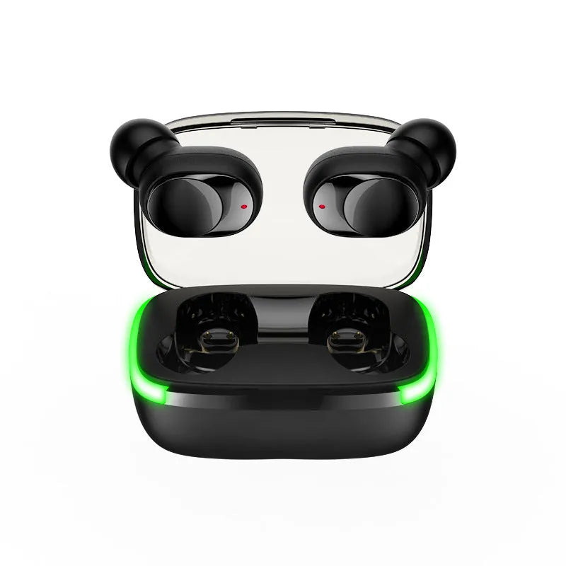 Touch Sports waterproof digital display true wireless headphones in Black with earbuds