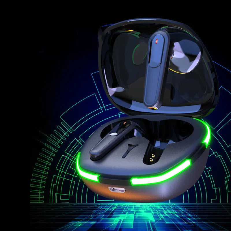 Black Bluetooth headset with charging cabin and matte finish for outdoor activities