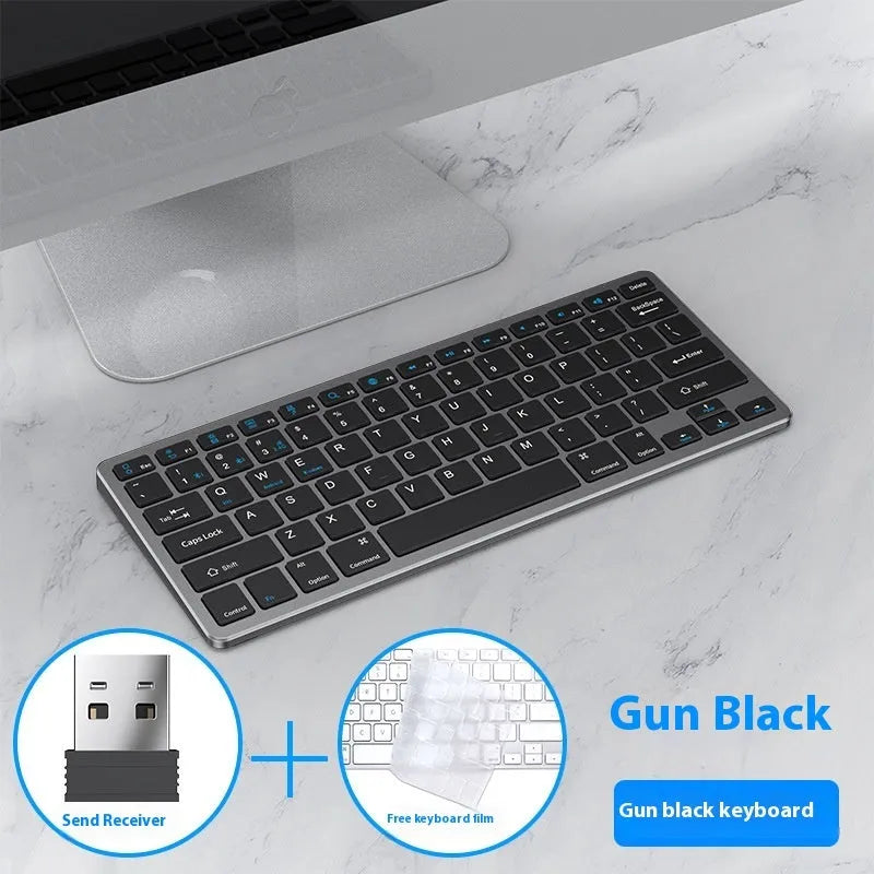 Wireless keyboard and mouse combo in black, gun colour, or silver with ultra-thin design and included keyboard cover