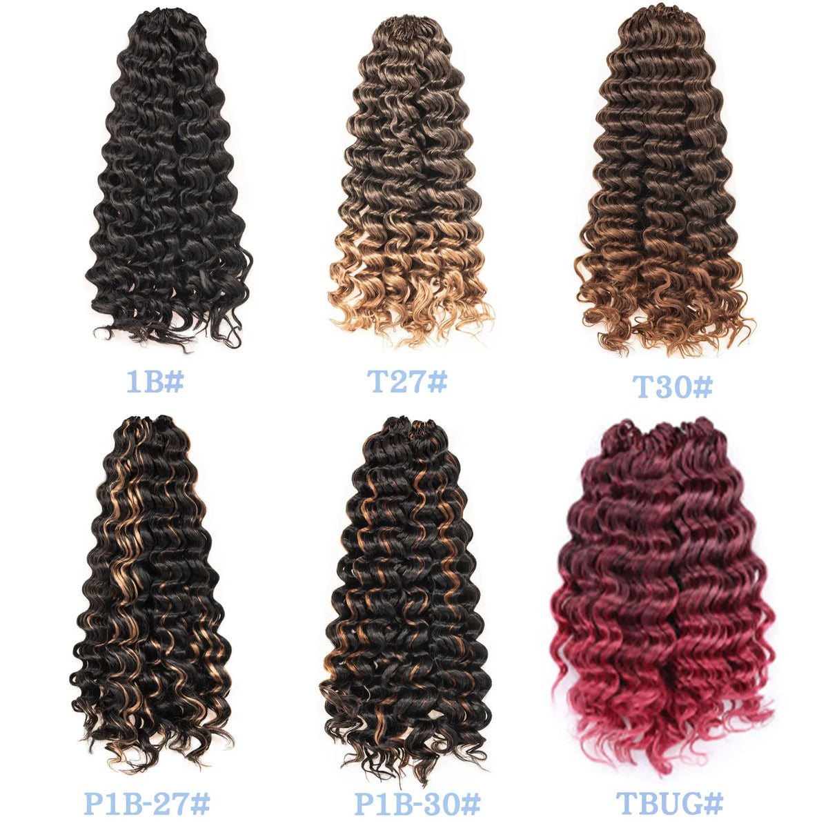 Long curly wig with side bangs, domestic silk, available in 10 to 22 inch lengths and six colour styles