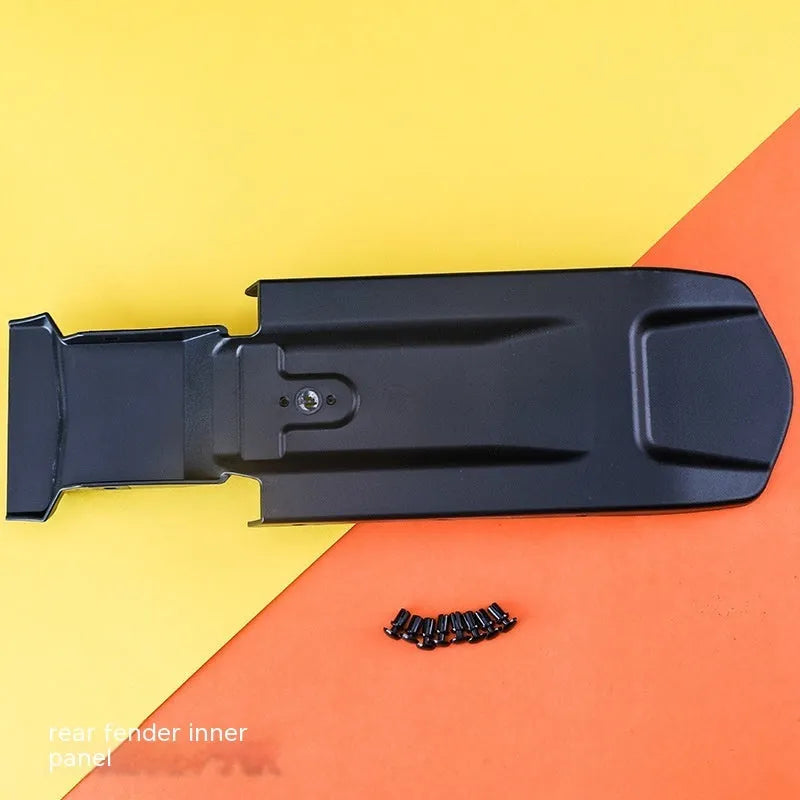 Carbon fibre rear mudguard and inner plate for light bee electric off-road bicycle.