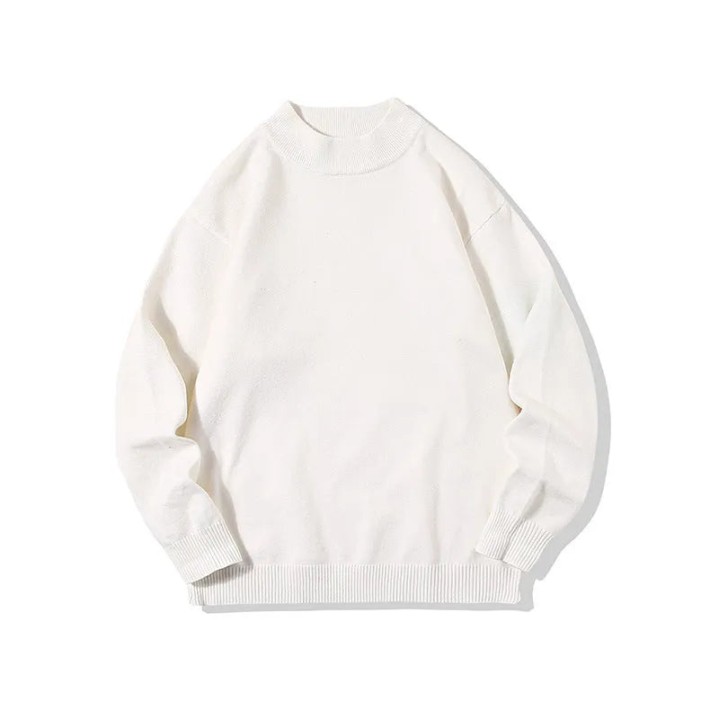 Men's loose fit round neck polyester sweater in multiple colour options