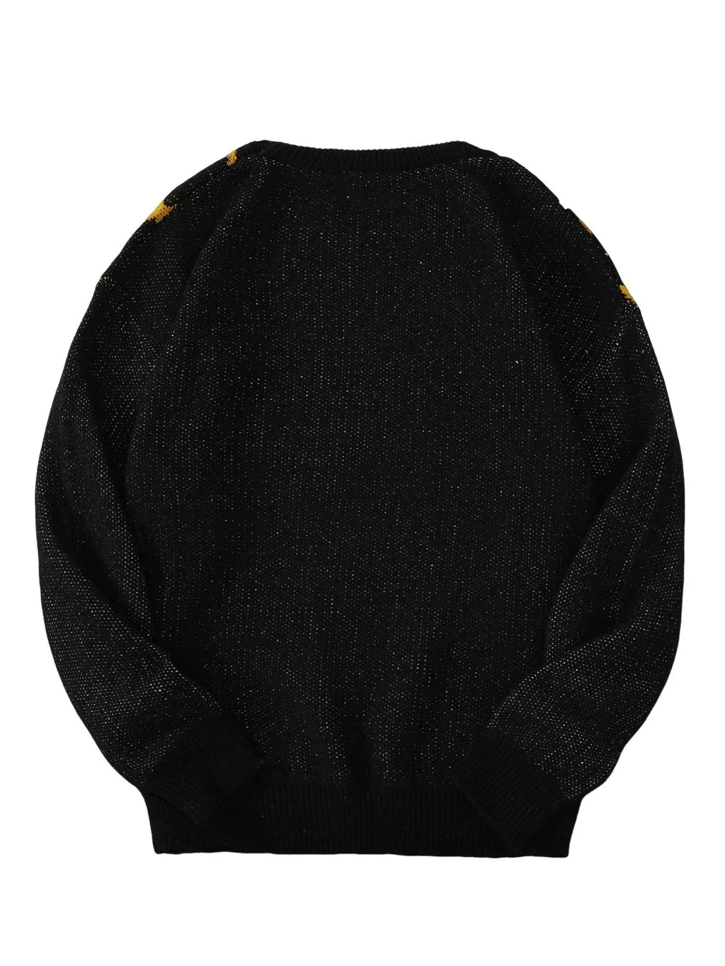 Men's loose-fit pullover sweater in black gray stripe, modal and rabbit fur blend, casual knitwear