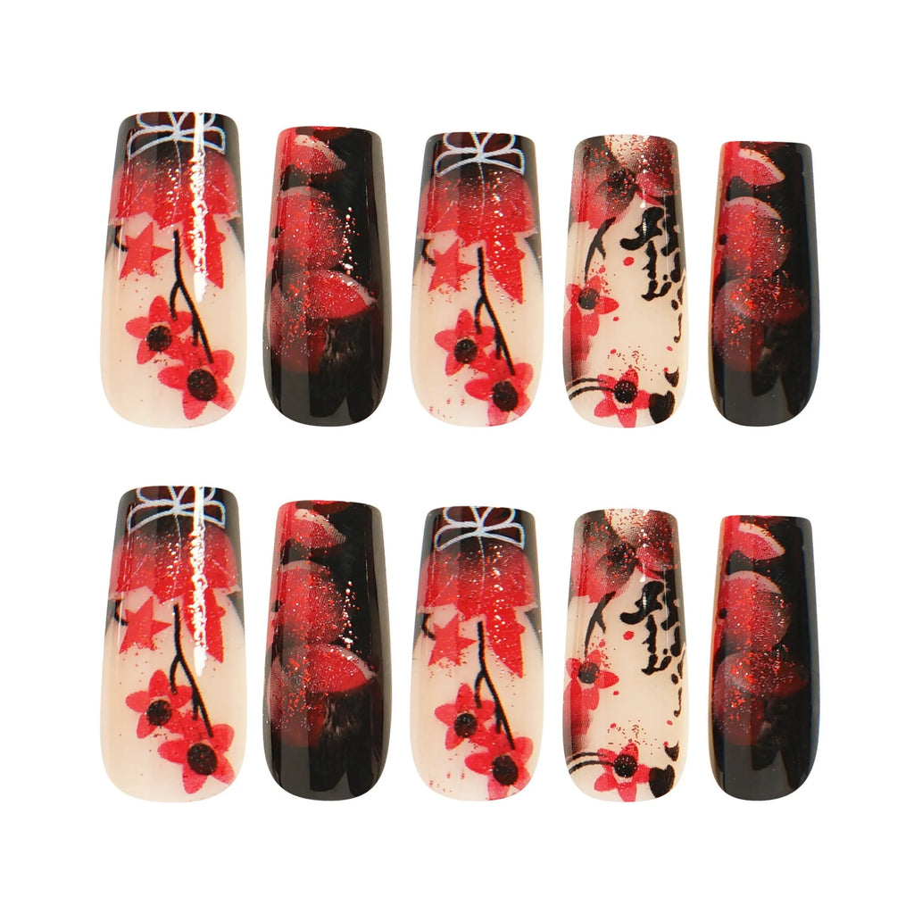 W1058 Jelly Glue Rub nail art stamping plate set with plaid pattern and wine red flower design
