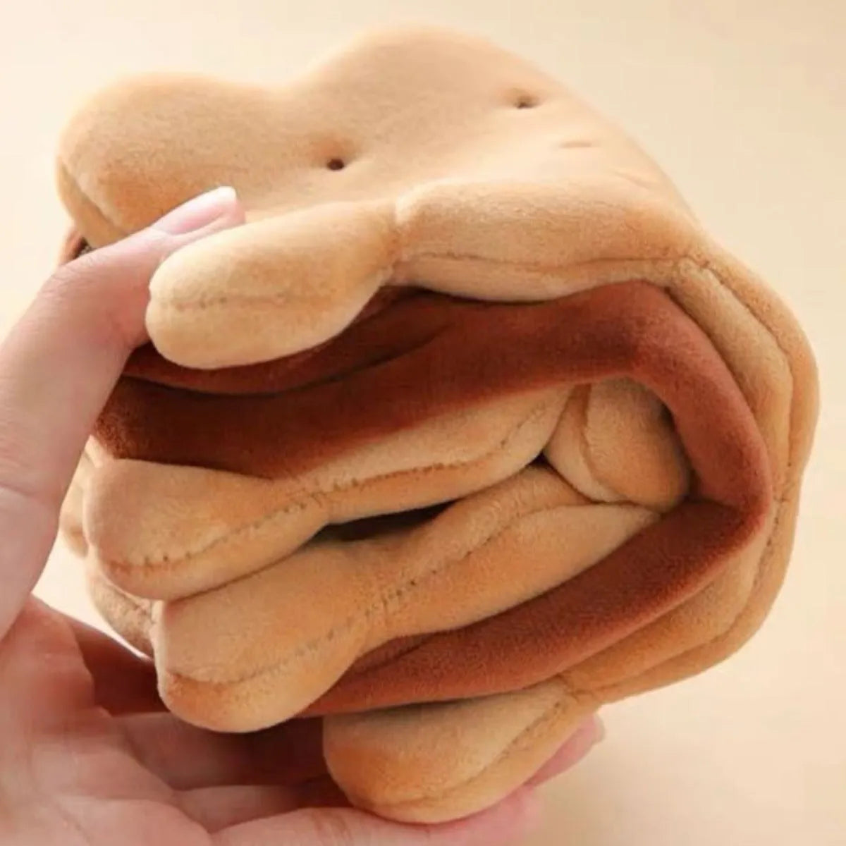 Plush pencil bag with cartoon sandwich biscuit design and cookie coin purse option