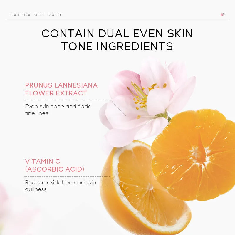 30g tube of cherry blossom mud facial mask for cleansing and moisturising