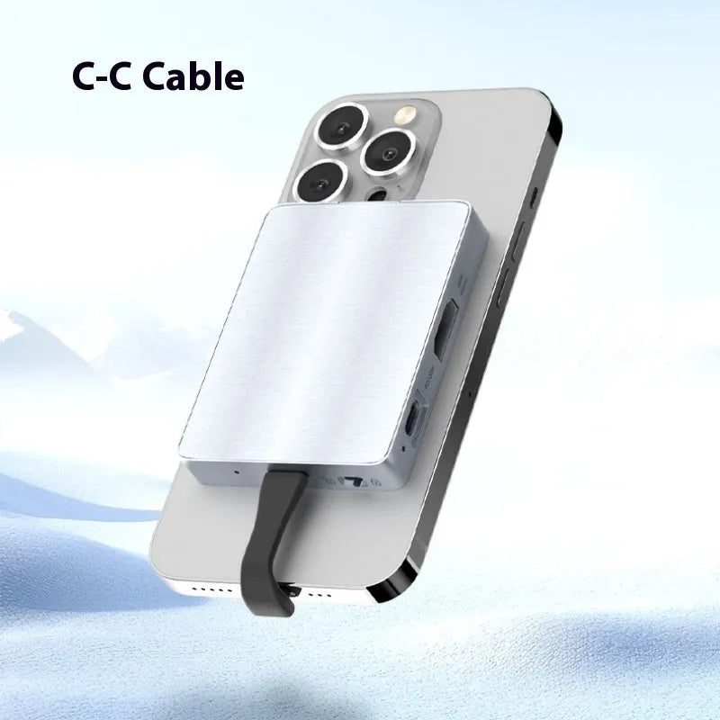 M2 magnetic aluminium alloy hard disk box with cables and screwdriver, 75x58x11mm