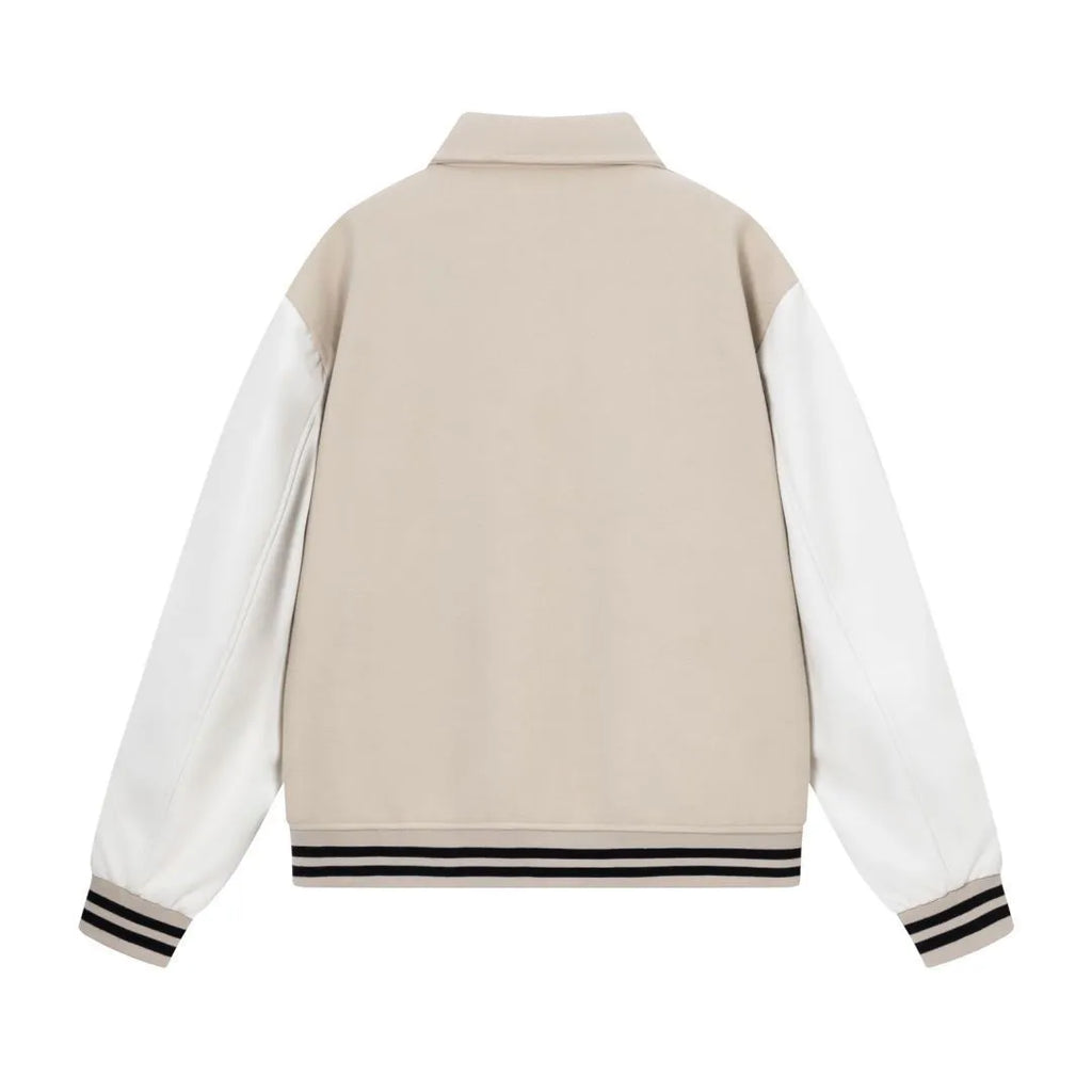 Women's bone stitch embroidered woolen jacket in apricot colour