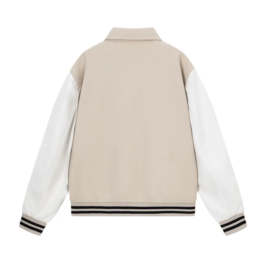 Women's bone stitch embroidered woolen jacket in apricot colour