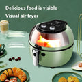 8-litre air fryer oven with mechanical buttons and a visible ceramic-coated cooking pot.