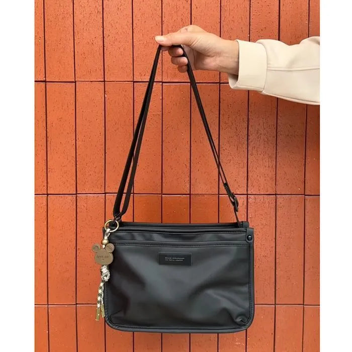 Retro style small square crossbody bag in Oxford cloth with street trend design