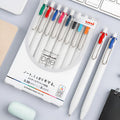 Gel pen set with 0.38mm and 0.5mm tips, five ink colours, non-erasable, 10 pens per box