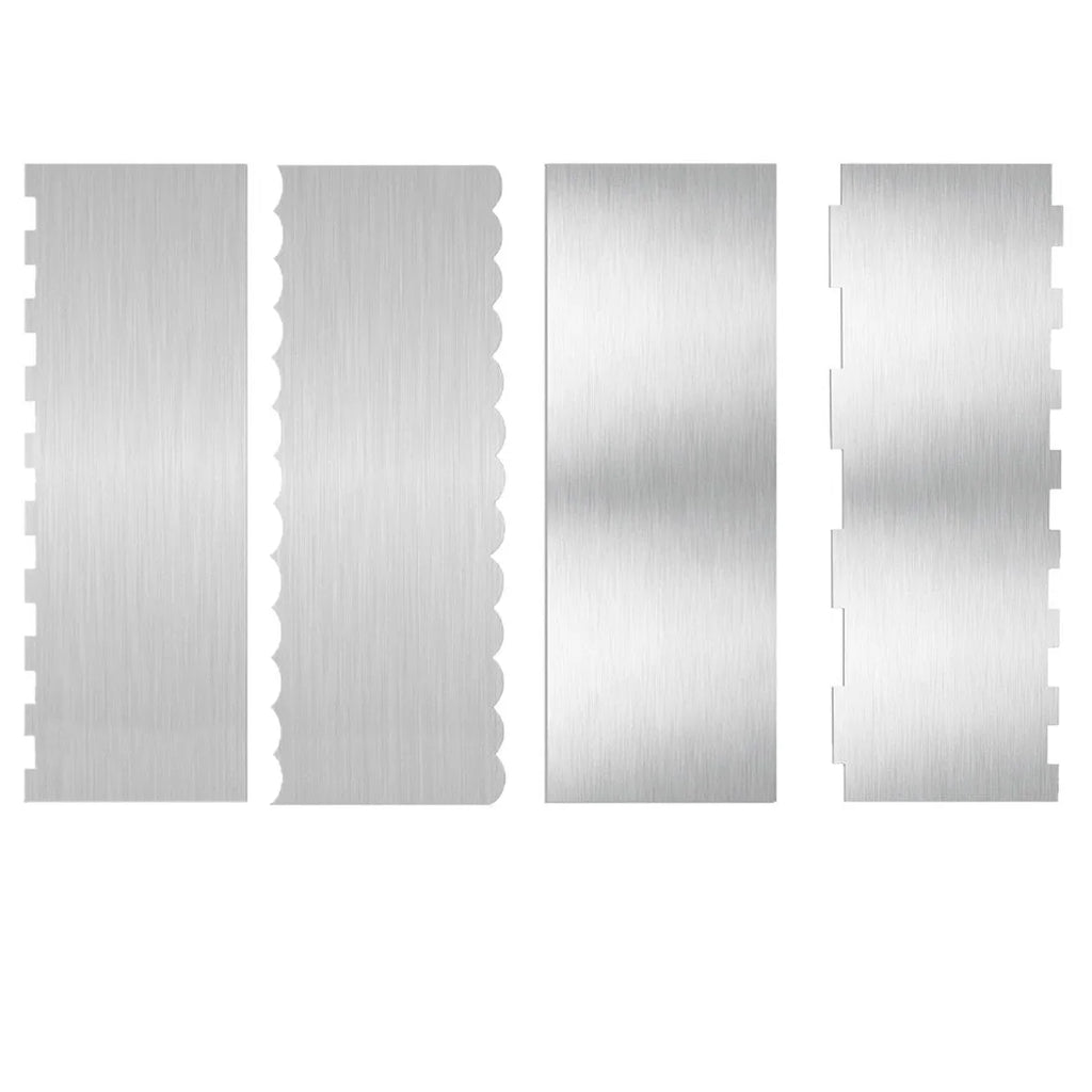 Stainless steel cream scraper with polygon cake pattern designs in modern simplicity style