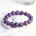 Natural feather amethyst snow mountain purple crystal bracelet with geometric Ruyi design and scattered beads