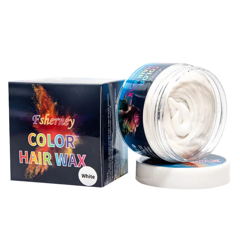 Pot of 120g hair styling clay in one of nine colour options