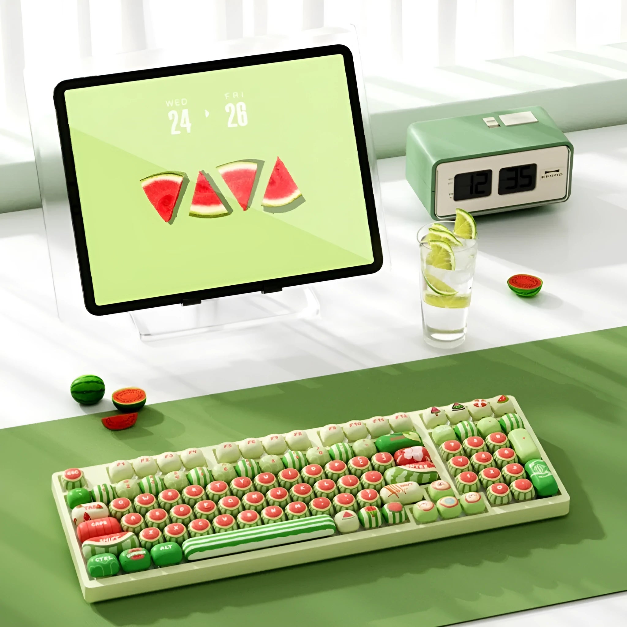 Xia Yang Watermelon theme mechanical keyboard key caps with five-sided sublimation printing