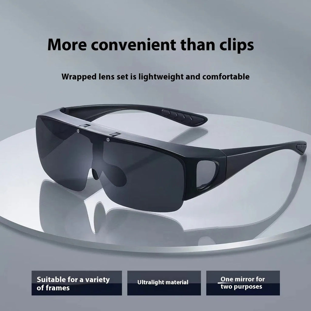 Polarised sunglasses with myopia correction showing multiple lens colour options for outdoor activities