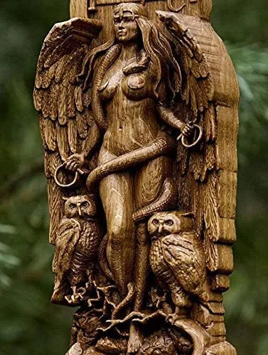 Detailed synthetic resin Greek goddess statue for altar or garden, 22cm tall in three colour options.