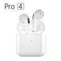 Pro4 White and Pro4 Black wireless Bluetooth sports in-ear headphones on a plain background