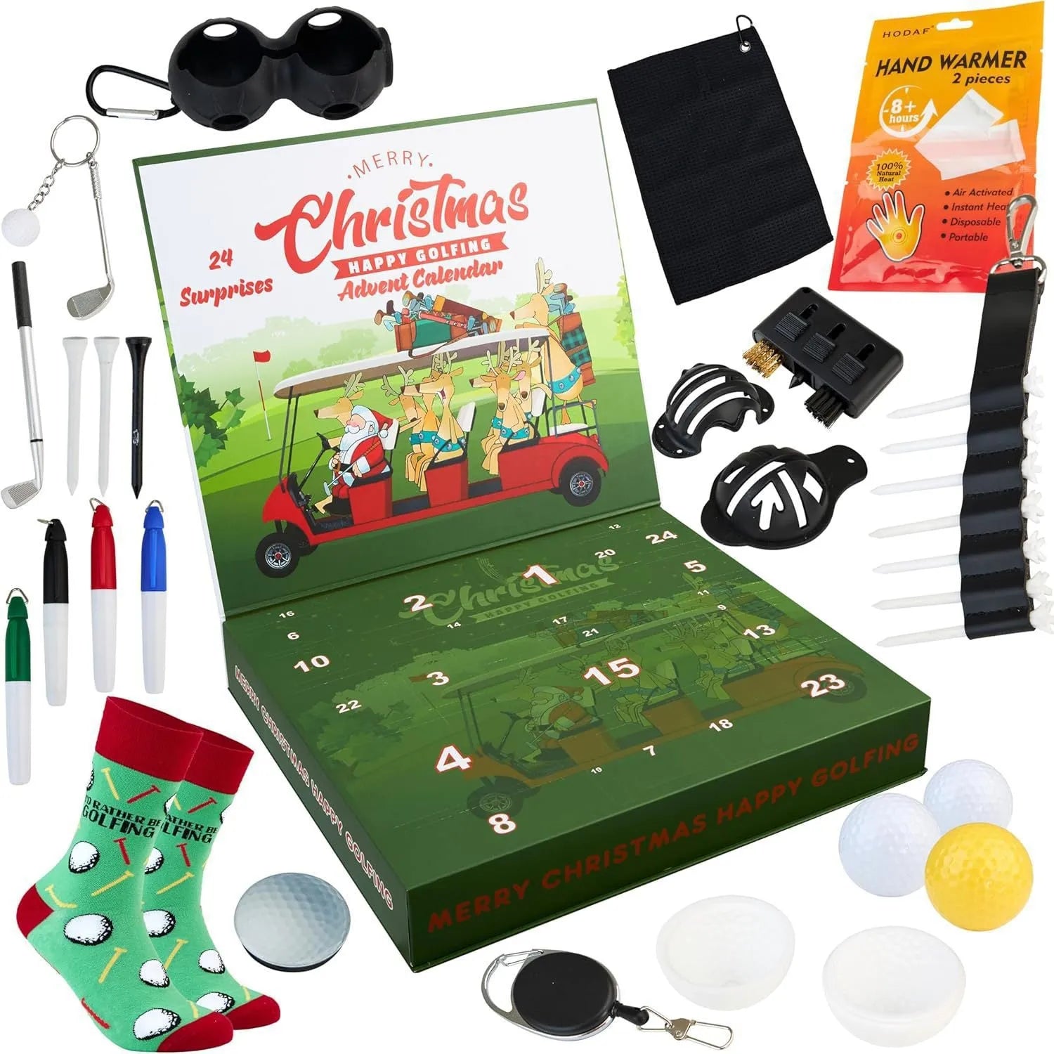 Golf Advent Calendar 2 men's adult Christmas box with plastic toy set in Golf Blind Box colour