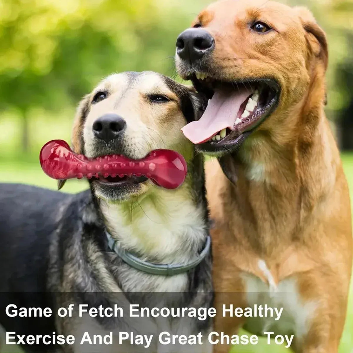 Red natural rubber heavy duty chew toy for aggressive dogs and powerful chewers