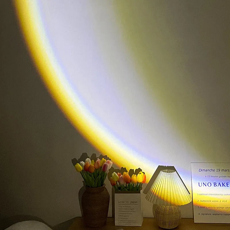INS USB Moon Lamp LED Rainbow Night Light with 360° rotation, 24.5 x 7 cm, Scandinavian style